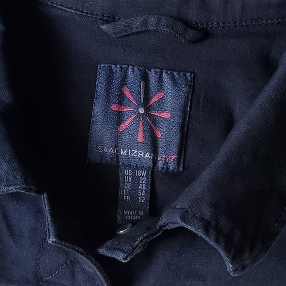 ISAACMIZRAHI live women's 18W navy blue denim jacket - Picture 3 of 10